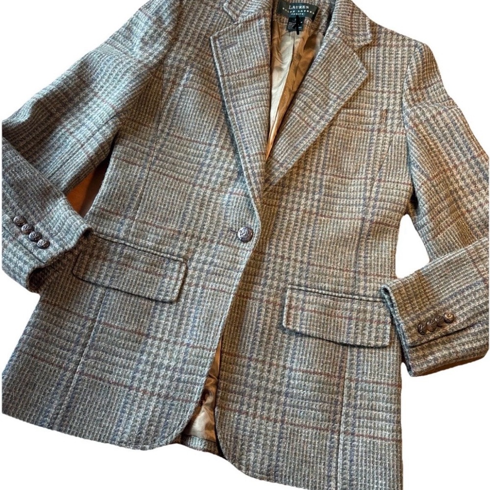 Lauren Ralph Lauren Plaid Blazer - Brown and Tan